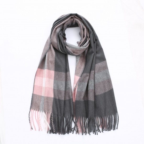 加厚保暖格子圍巾 雙面兩用披肩 秋冬必備仿羊絨圍巾 時尚圍巾