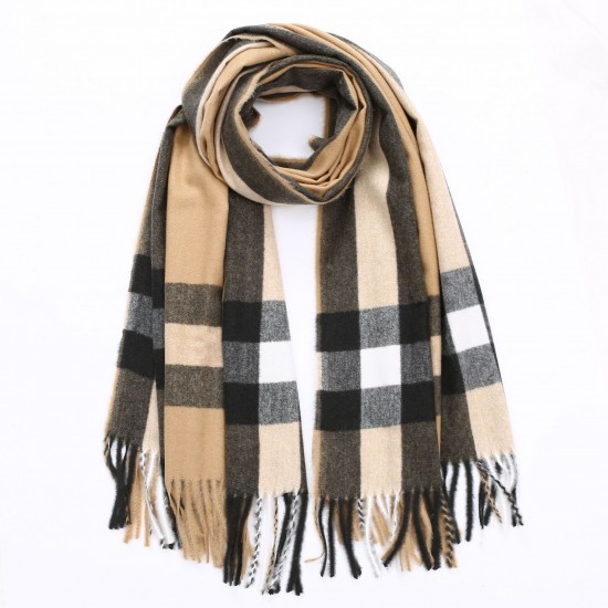 加厚保暖格子圍巾 雙面兩用披肩 秋冬必備仿羊絨圍巾 時尚圍巾