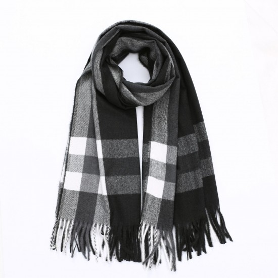 加厚保暖格子圍巾 雙面兩用披肩 秋冬必備仿羊絨圍巾 時尚圍巾