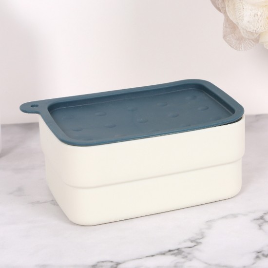 多功能雙色旅行肥皂盒 創意浴室瀝水香皂收納架 多功能海綿肥皂架