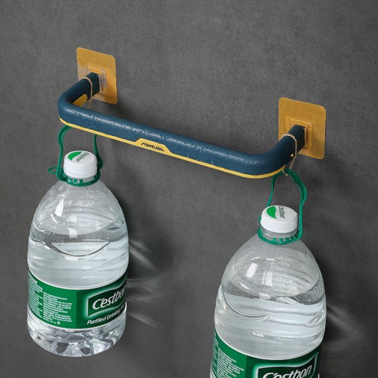 多功能可折疊毛巾架 黏貼式雙桿毛巾架 壁掛式多功能收納架 掛架