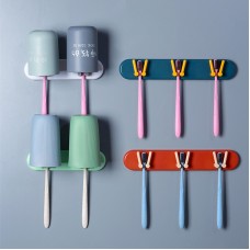 浴室必備多功能牙刷架 簡約黏貼式牙刷漱口杯收納架 壁掛式置物架