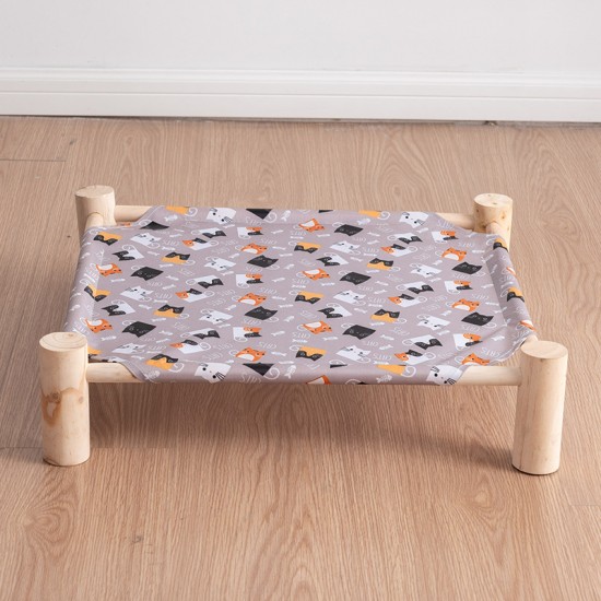 寵物木質四角架吊床 創意四季通用貓咪狗狗吊床 組裝式寵物窩