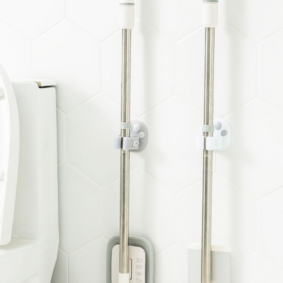 簡約腳掌造型拖把掛夾 創意黏貼式掃具掛架 壁掛式拖把架 收納架