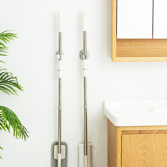 簡約腳掌造型拖把掛夾 創意黏貼式掃具掛架 壁掛式拖把架 收納架