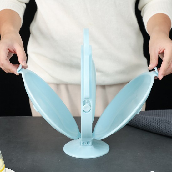 多層可折疊笑臉水果盤 創意零食糖果糕點盤 省空間多功能摺疊盤