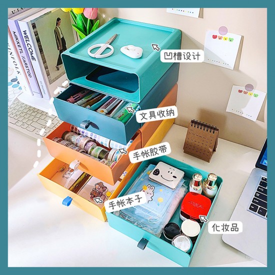 桌面抽屜式收納盒 辦公桌必備大容量收納神器 多用途文具收納抽屜