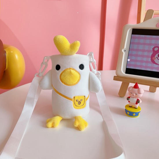 可愛動物造型保溫杯杯套 斜背式毛絨水杯保護套 350ml毛絨隔熱套