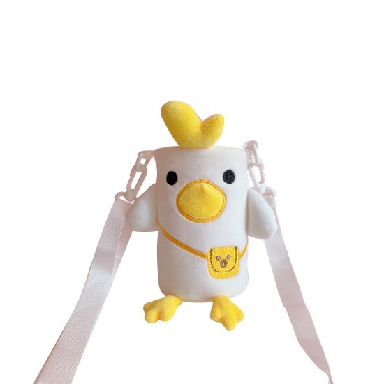 可愛動物造型保溫杯杯套 斜背式毛絨水杯保護套 350ml毛絨隔熱套