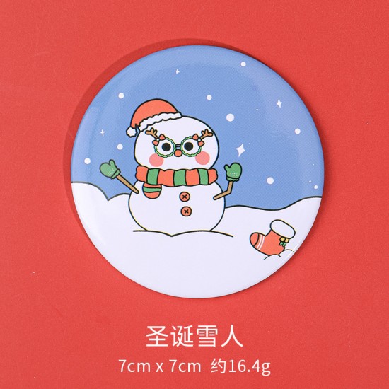 可愛聖誕節小圓鏡 迷你方便攜帶化妝鏡 隨身補妝鏡 小鏡子 聖誕老人麋鹿雪人小熊