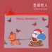 聖誕節指環文件袋 創意學生必備透明文件袋 可愛聖誕老人雪人麋鹿文具袋 收納袋