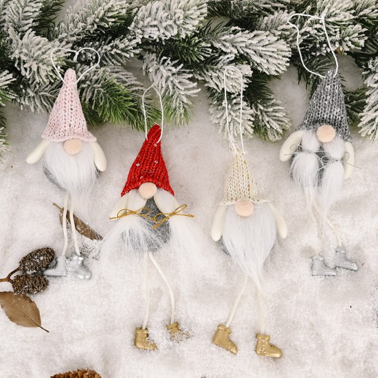 可愛針織帽聖誕老人吊飾 可愛造型聖誕樹吊飾 創意老人造型掛飾