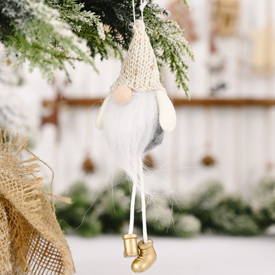 可愛針織帽聖誕老人吊飾 可愛造型聖誕樹吊飾 創意老人造型掛飾