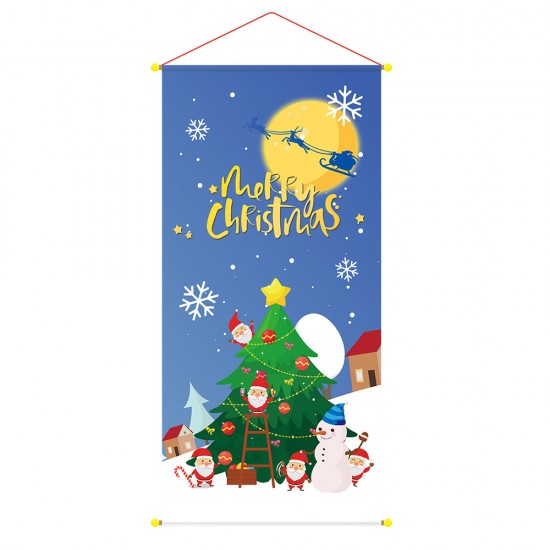 聖誕長條彩色掛布 創意聖誕節必備長條彩色櫥窗裝飾 聖誕牆面裝飾