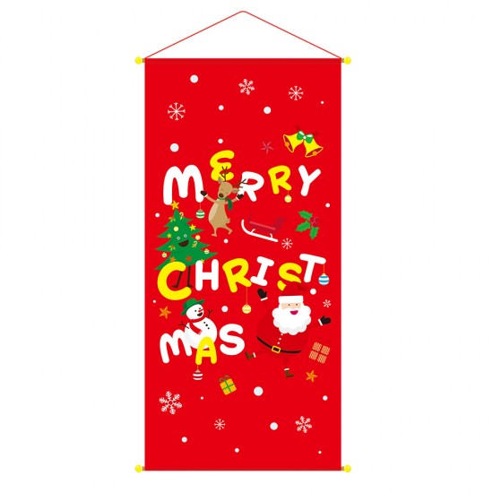 聖誕長條彩色掛布 創意聖誕節必備長條彩色櫥窗裝飾 聖誕牆面裝飾