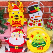 聖誕提袋DIY材料包 創意手工糖果袋 聖誕圖案禮物糖果提袋