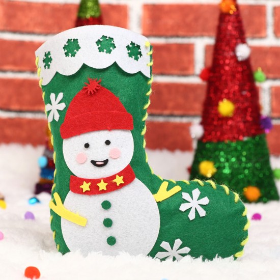 DIY可愛聖誕襪 不織布手工材料包 聖誕節裝飾