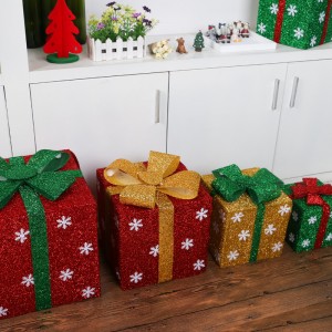 聖誕禮物盒 聖誕節必備裝飾禮物 創意聖誕裝飾金蔥禮物盒