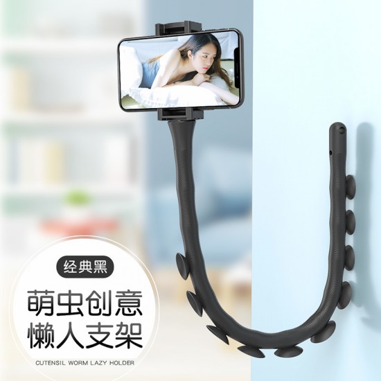 毛毛蟲手機吸盤支架 可愛造型手機支架 多功能懶人支架 簡約小巧手機架