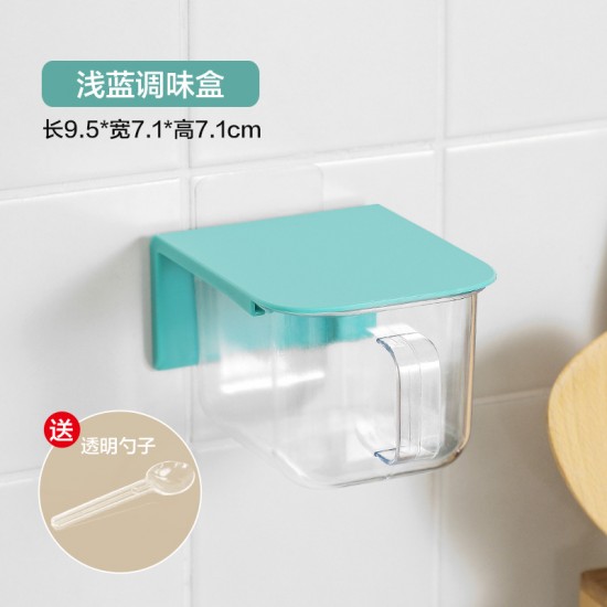 北歐風壁掛式調味盒 廚房必備黏貼式調味盒 多功能調味料收納盒