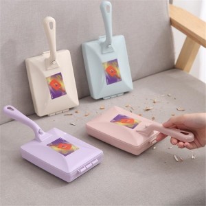 創意迷你雙滾輪清潔刷 手動毛毯除塵刷 碎屑毛髮清潔刷 滾輪刷子 地毯刷