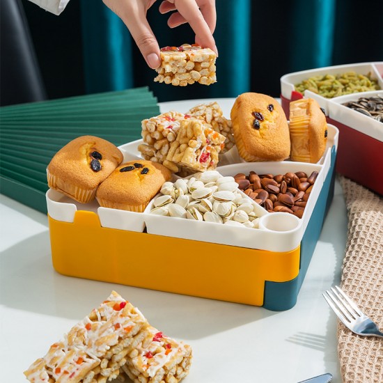 北歐風三角旋轉糖果盒 過年春節必備分隔糖果盒 零食糖果盒