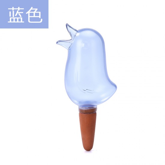 創意小鳥造型自動澆水器 可愛透明懶人澆花器 創意自動滴水器
