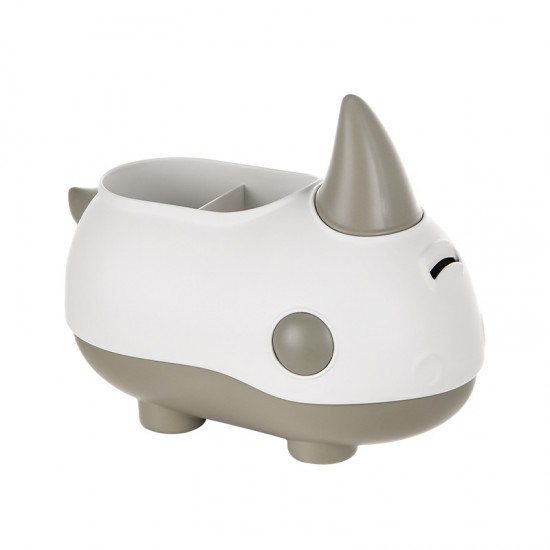 可愛犀牛造型筆筒 桌面多功能筆筒存錢筒 辦公必備桌面整理收納盒