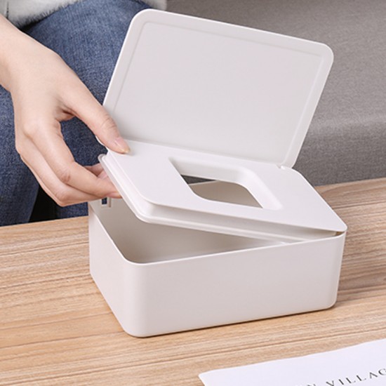 雙色簡約抽取式面紙盒 多功能濕紙巾收納盒 口罩防塵收納盒