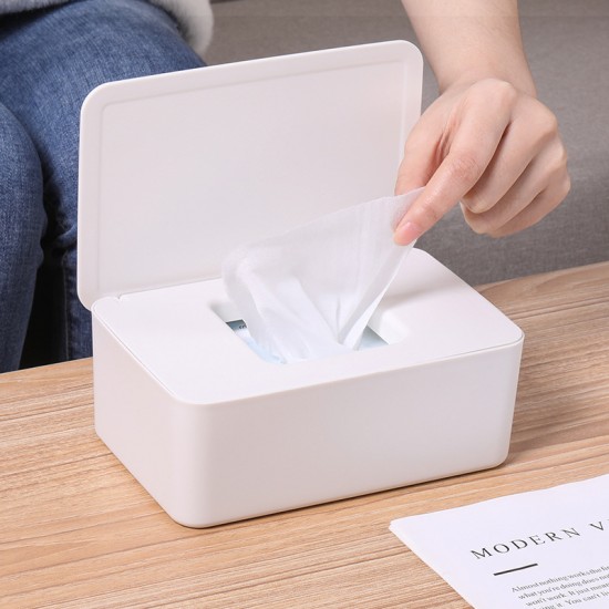雙色簡約抽取式面紙盒 多功能濕紙巾收納盒 口罩防塵收納盒