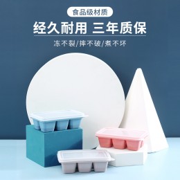 夏日必備矽膠製冰盒 矽膠附蓋子冰塊盒 六格矽膠製冰神器 3入裝