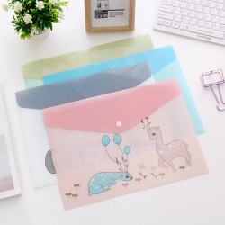 可愛半透明A4文件袋 橫向PVC資料袋 辦公學生必備收納袋