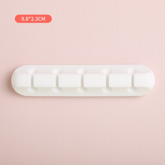 簡約風白色充電線固定器 多用途電線固定夾 黏貼式理線器 7孔固定器