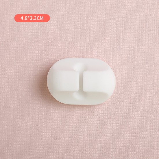 簡約風白色充電線固定器 多用途電線固定夾 黏貼式理線器 7孔固定器