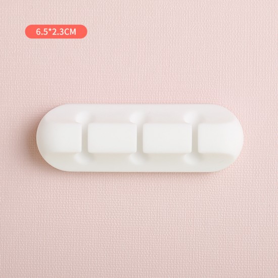 簡約風白色充電線固定器 多用途電線固定夾 黏貼式理線器 7孔固定器