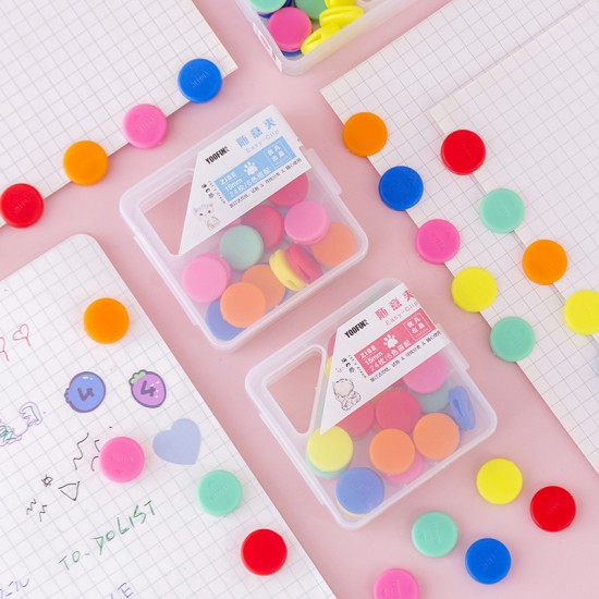 糖果色隨意夾 文件分類書夾 多功能裝釘票夾 小清新可愛書夾 24個裝