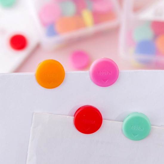 糖果色隨意夾 文件分類書夾 多功能裝釘票夾 小清新可愛書夾 24個裝