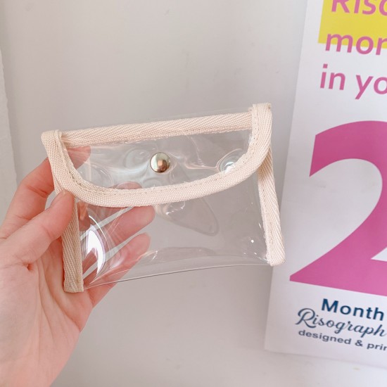 透明按扣小號收納袋 創意化妝品收納袋 旅行隨身透明小收納包