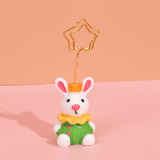 可愛兔子造型memo夾 創意動物造型照片夾 桌面名片夾 留言記事夾