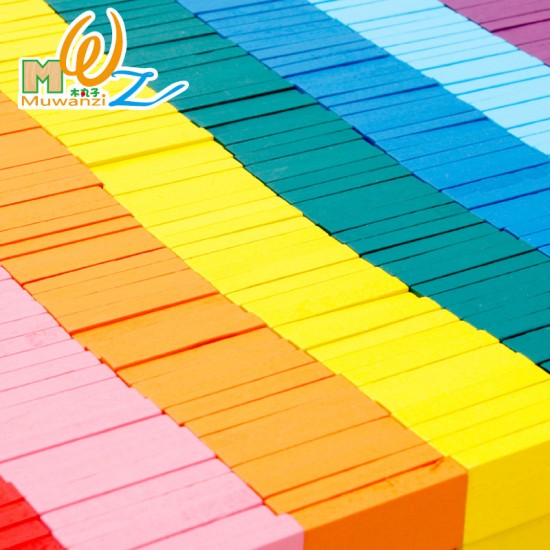 木製彩色骨牌玩具 1000片機關比賽骨牌玩具 疊疊樂積木玩具 骨牌