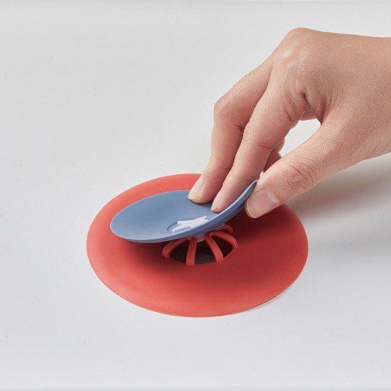 盾牌造型按壓防臭水槽濾網 排水口水槽過濾網 廚房防堵塞按壓式水槽塞