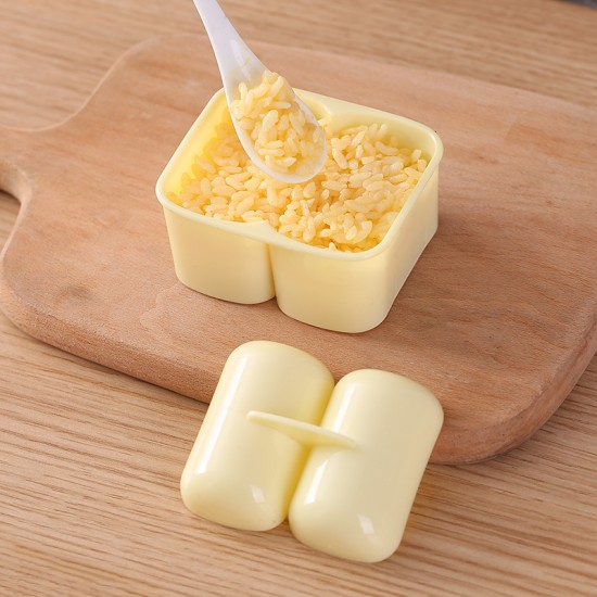 DIY圓柱形飯糰模型 創意雙格壽司壓模器 便當壽司壓模工具