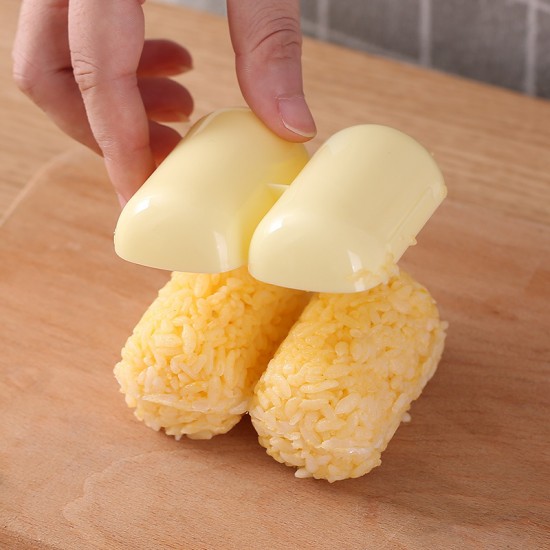 DIY圓柱形飯糰模型 創意雙格壽司壓模器 便當壽司壓模工具