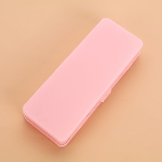 雙層透明磨砂鉛筆盒 簡約北歐風文具盒 大容量文具收納盒