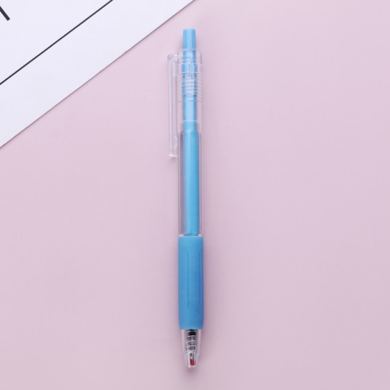 簡約按壓中性筆 0.5mm黑色原子筆 多色筆桿中性筆 考試必備黑筆