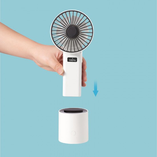 手持搖擺風扇 創意USB充電風扇 辦公居家必備桌面小風扇 LCD顯示電量