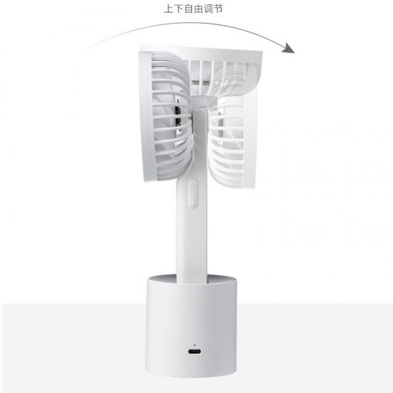 手持搖擺風扇 創意USB充電風扇 辦公居家必備桌面小風扇 LCD顯示電量