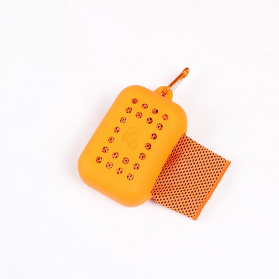 矽膠套運動涼感巾 夏日必備運動涼感毛巾 快速降溫神奇毛巾