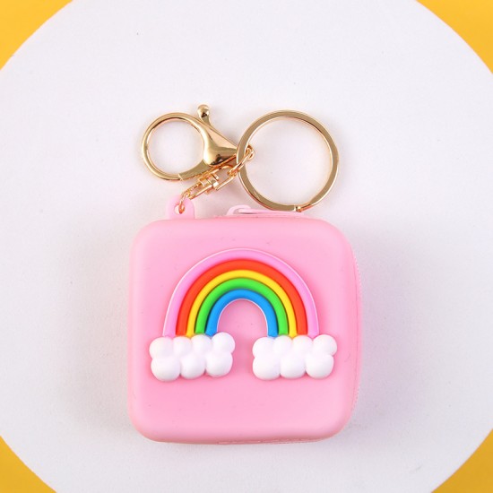 可愛矽膠零錢包 創意圖案鑰匙包 少女必備小零錢包鑰匙圈 吊飾