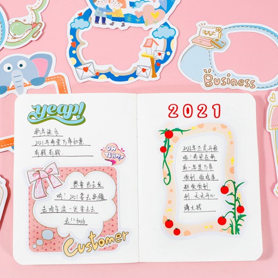 創意DIY相框貼紙 創意成長手冊裝飾照片貼紙 邊框裝飾貼紙 10張入